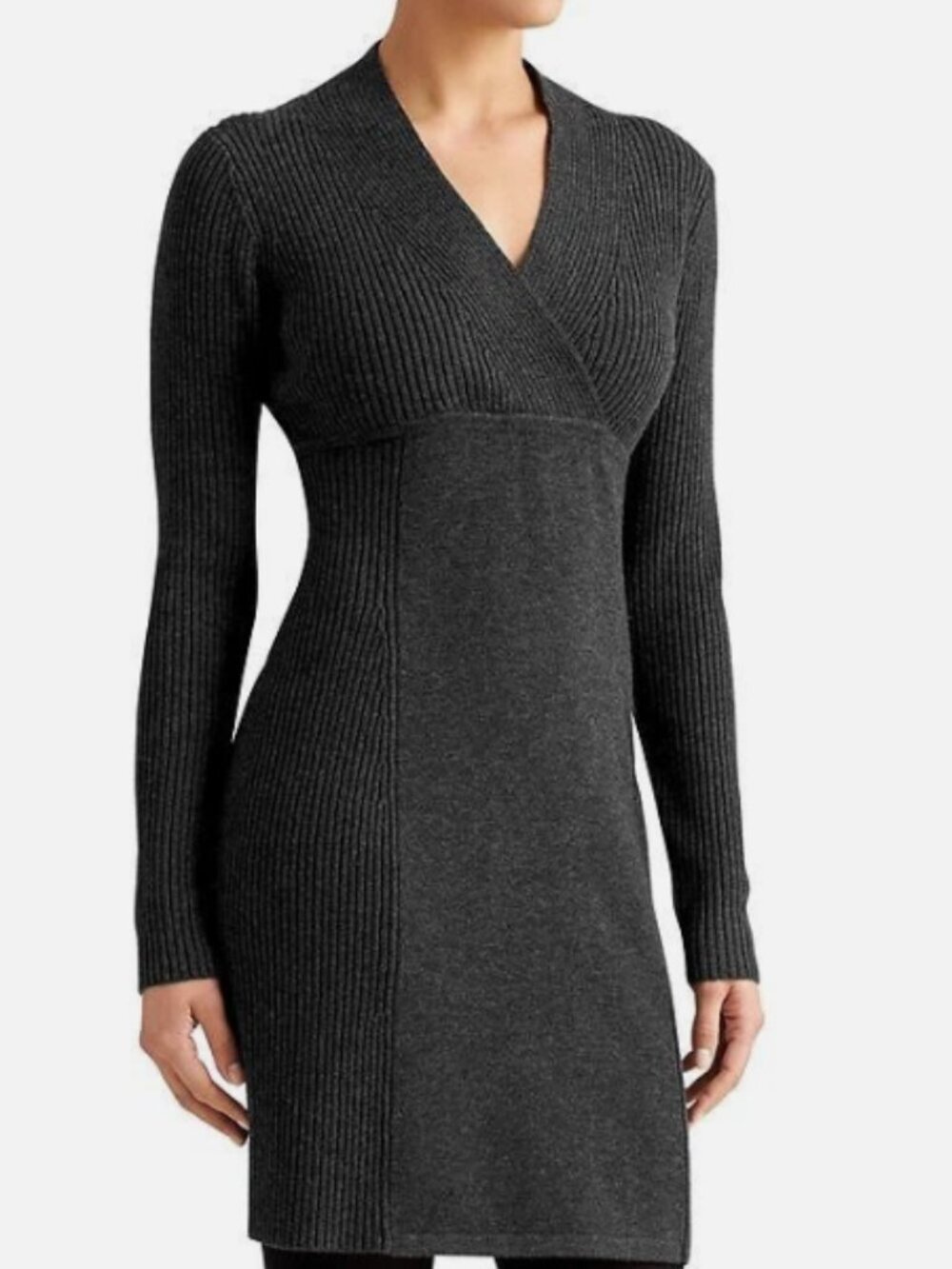 Athleta Chalet Sweater Dress Gray Merino Wool Dress Size Small